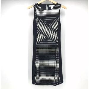 WHBM women’s sleeveless dress-SZ. S Black White Stripe
